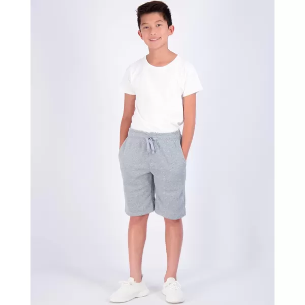 Real Essentials 3 Pack Boys Tech Fleece Athletic Shorts with Drawstring amp PocketsSet 3