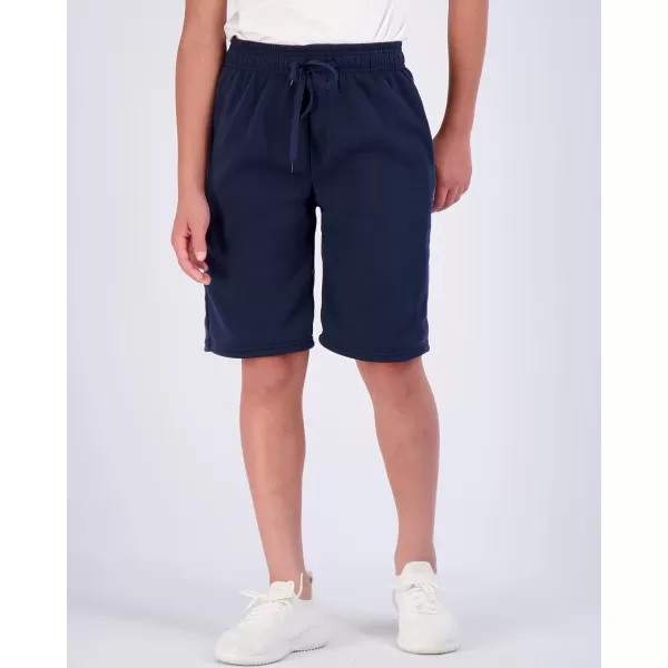 Real Essentials 3 Pack Boys Tech Fleece Athletic Shorts with Drawstring amp PocketsSet 4