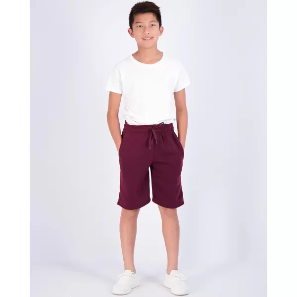 Real Essentials 3 Pack Boys Tech Fleece Athletic Shorts with Drawstring amp PocketsSet 4