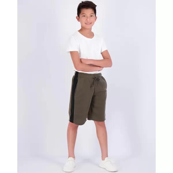 Real Essentials 3 Pack Boys Tech Fleece Athletic Shorts with Drawstring amp PocketsSet 5