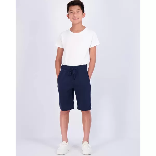 Real Essentials 3 Pack Boys Tech Fleece Athletic Shorts with Drawstring amp PocketsSet 6