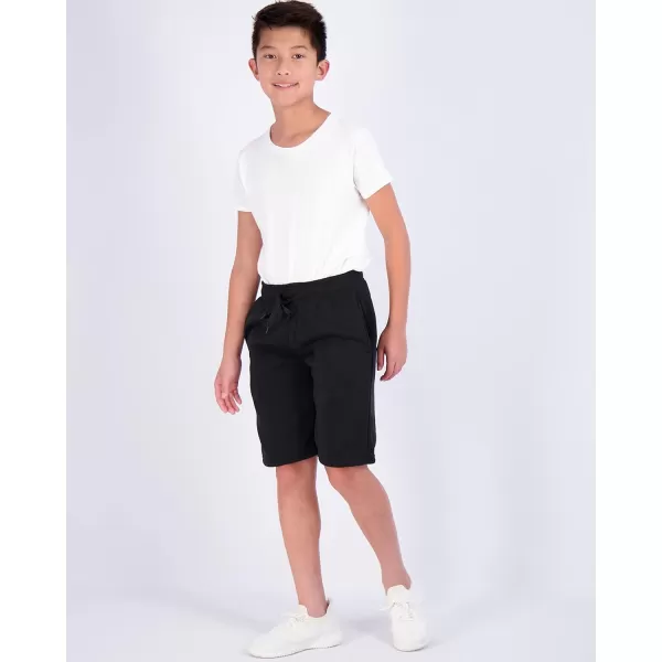 Real Essentials 3 Pack Boys Tech Fleece Athletic Shorts with Drawstring amp PocketsSet 7