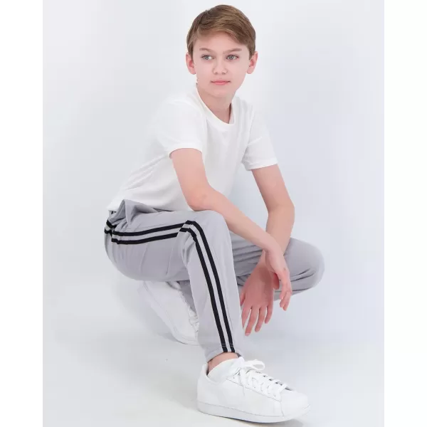 Real Essentials 3 Pack Boys Tricot Open Bottom FleeceLined Sweatpants with PocketsSet 1