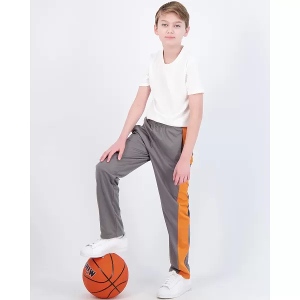 Real Essentials 3 Pack Boys Tricot Open Bottom FleeceLined Sweatpants with PocketsSet 6