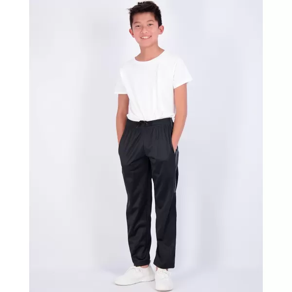 Real Essentials 3 Pack Boys Tricot Open Bottom FleeceLined Sweatpants with PocketsSet 8