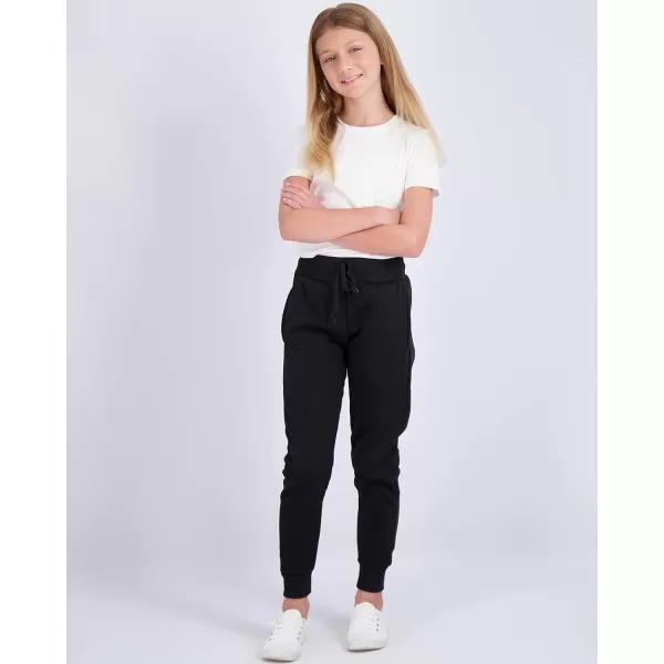 Real Essentials 3 Pack Girls Fleece Joggers Soft Active Performance Casual SweatpantsAges 716Set 8