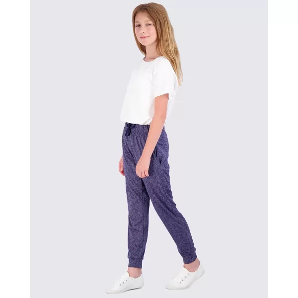 Real Essentials 3 Pack Girls Lounge Joggers Soft Athletic Performance Casual SweatpantsAges 716Set 5