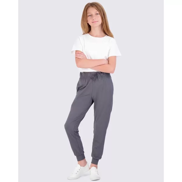 Real Essentials 3 Pack Girls Lounge Joggers Soft Athletic Performance Casual SweatpantsAges 716Set 8