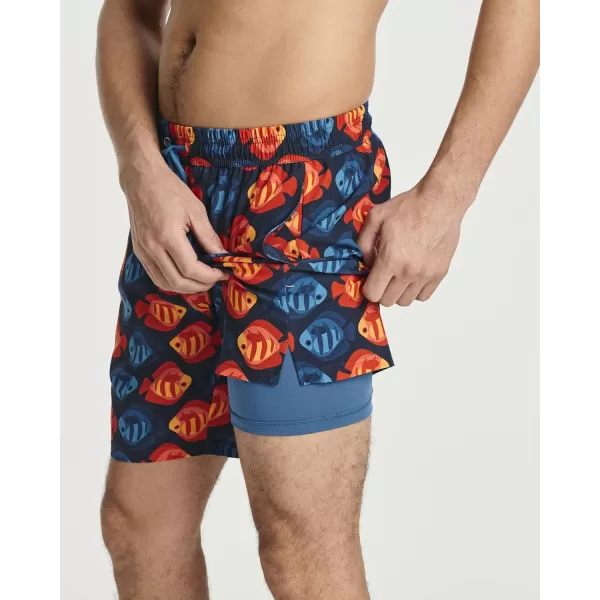 Real Essentials 3 Pack Mens 7 2 in 1 Swim Trunks with Compression Liner  Quick Dry Bathing Suit with Back PocketSet 6
