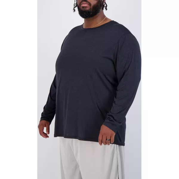 Real Essentials 3 Pack Mens Big amp Tall Tech Stretch LongSleeve amp ShortSleeve DryFit TShirt 3XT5XTLong Sleeve Long Sleeve  Set 1