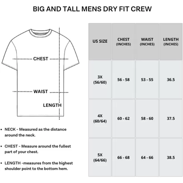 Real Essentials 3 Pack Mens Big amp Tall Tech Stretch LongSleeve amp ShortSleeve DryFit TShirt 3XT5XTShort Sleeve Short Sleeve  Set 11