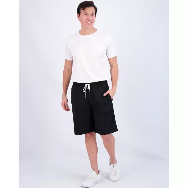 Real Essentials 3 Pack Mens Cotton 9 French Terry Casual Lounge Sweat Shorts with Pockets Available in Big amp TallRegular Fit Set 2