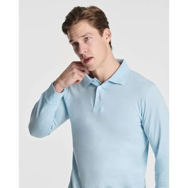 Real Essentials 3 Pack Mens Cotton Jersey LongSleeve Polo Shirt  Casual Workwear Office Available in Big amp Tallbigtall Set 3