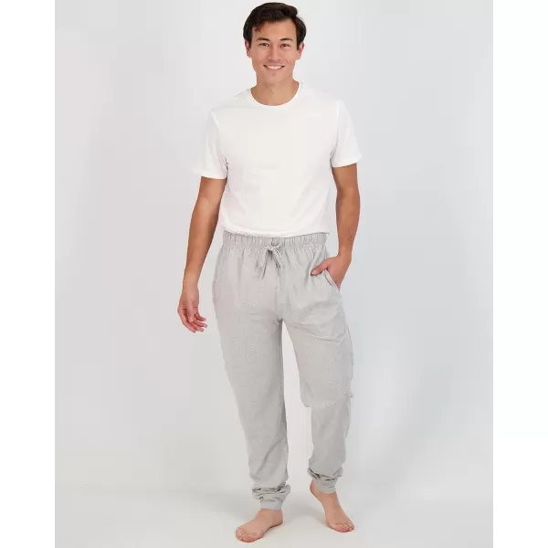 Real Essentials 3 Pack Mens Cotton Jersey Soft Jogger Sleep Lounge Pajama Drawstring amp Pockets Available in Big amp TallBig amp Tall Set 3