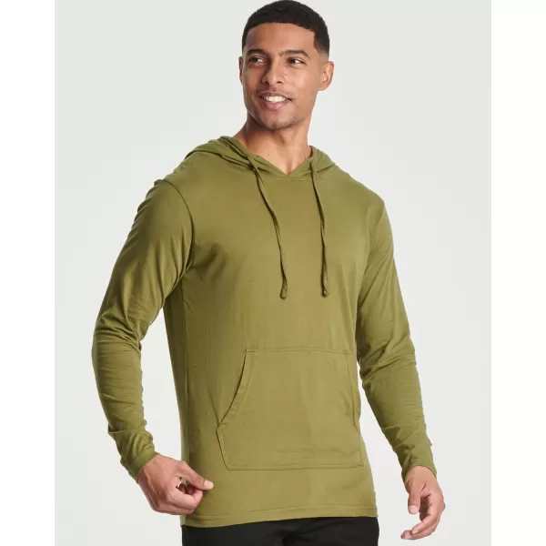 Real Essentials 3 Pack Mens Cotton Lightweight Casual Pullover Drawstring Hoodie With Pocket Available In Big amp TallStandard Set 9