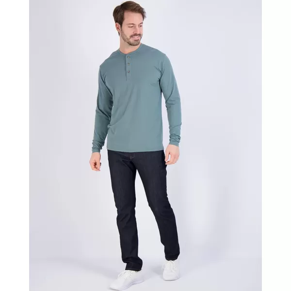 Real Essentials 3 Pack Mens Cotton Short amp Long Sleeve Henley TShirt Performance Activewear Available in Big amp TallLong Sleeve Long Sleeve  Set 12