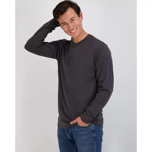 Real Essentials 3 Pack Mens Cotton Short amp Long Sleeve Henley TShirt Performance Activewear Available in Big amp TallLong Sleeve Long Sleeve  Set 2