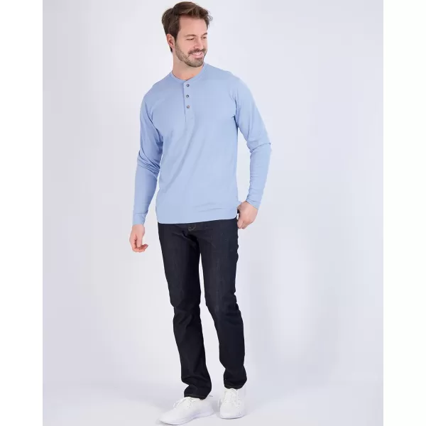 Real Essentials 3 Pack Mens Cotton Short amp Long Sleeve Henley TShirt Performance Activewear Available in Big amp TallLong Sleeve Long Sleeve  Set 8