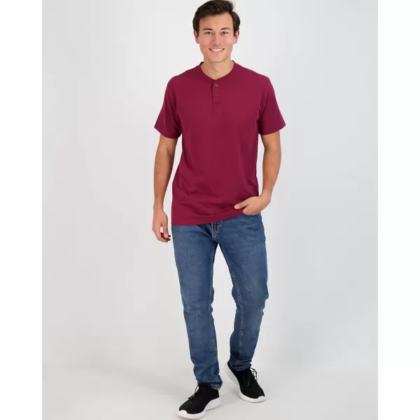 Real Essentials 3 Pack Mens Cotton Short amp Long Sleeve Henley TShirt Performance Activewear Available in Big amp TallShort Sleeve Short Sleeve  Set 1