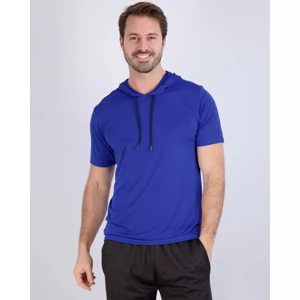 Real Essentials 3 Pack Mens Dry Fit Short Sleeve Active Athletic Hoodie Pullover Sweatshirt Available in Big amp TallStandard Set 12