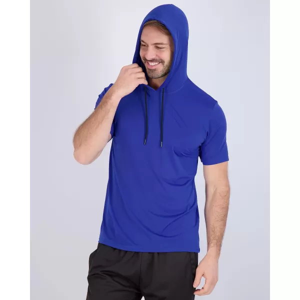 Real Essentials 3 Pack Mens Dry Fit Short Sleeve Active Athletic Hoodie Pullover Sweatshirt Available in Big amp TallStandard Set 12
