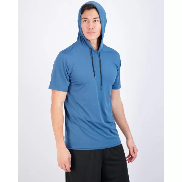 Real Essentials 3 Pack Mens Dry Fit Short Sleeve Active Athletic Hoodie Pullover Sweatshirt Available in Big amp TallStandard Set 7