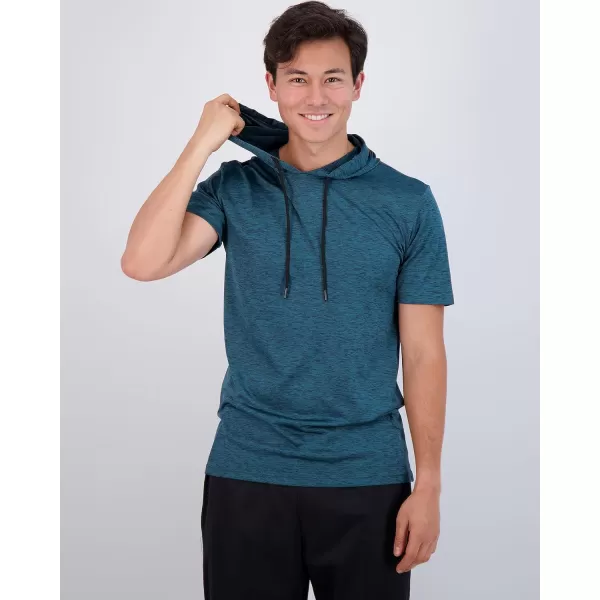 Real Essentials 3 Pack Mens Dry Fit Short Sleeve Active Athletic Hoodie Pullover Sweatshirt Available in Big amp Tallbigtall Set 2
