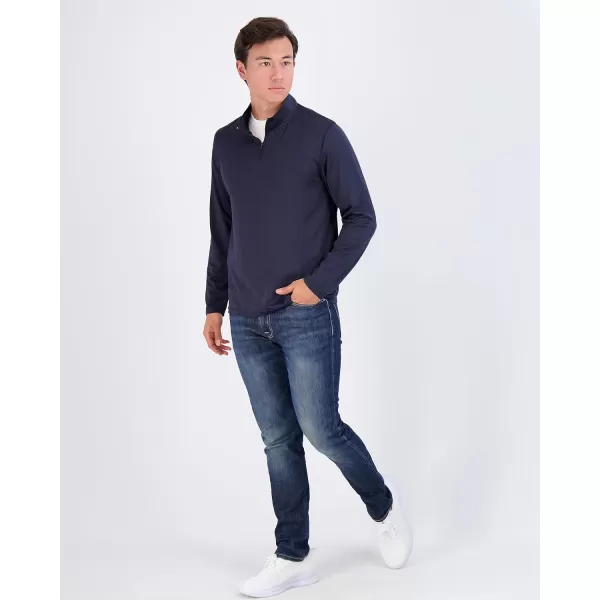Real Essentials 3 Pack Mens DryFit Active Quarter Zip Long Sleeve Athletic Performance Pullover Available in Big amp Tallbigtall Set E