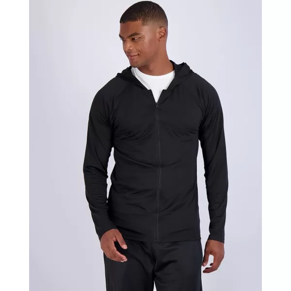 Real Essentials 3 Pack Mens DryFit Long Sleeve Full Zip Hoodie amp Jacket Athletic Running Jacket Available in Big amp TallHoodieFull Zip Hoodie Set 1