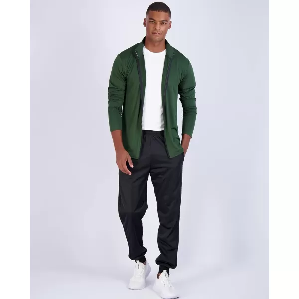 Real Essentials 3 Pack Mens DryFit Long Sleeve Full Zip Hoodie amp Jacket Athletic Running Jacket Available in Big amp TallMock NeckFull Zip Set 3