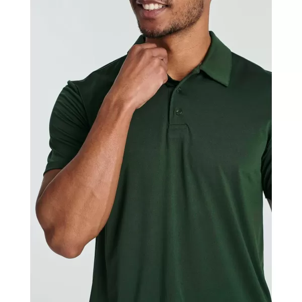 Real Essentials 3 Pack Mens DryFit Short Sleeve Polo Shirt  Performance Golf Moisture Wicking Available in Big  TallSet 1