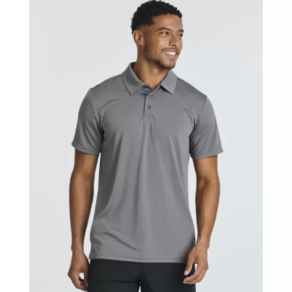 Real Essentials 3 Pack Mens DryFit Short Sleeve Polo Shirt  Performance Golf Moisture Wicking Available in Big  TallSet 6