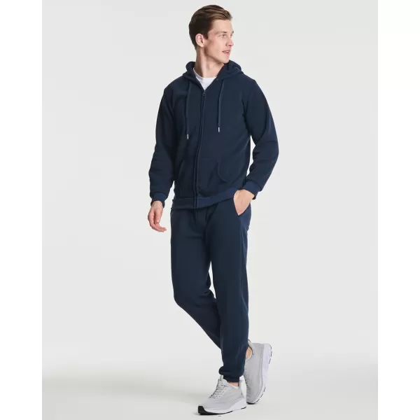 Real Essentials 3 Pack Mens Fleece Elastic Bottom Jogger Sweatpants with Pockets Available in Big amp TallStandard Set 1