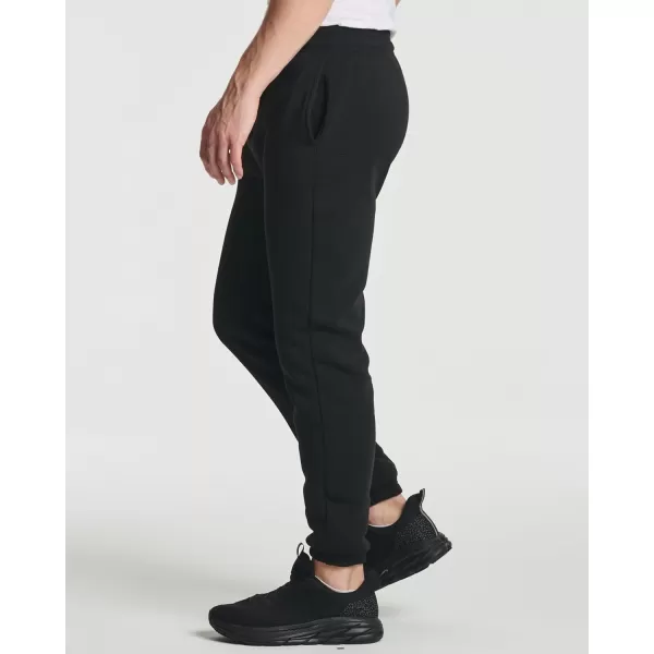 Real Essentials 3 Pack Mens Fleece Elastic Bottom Jogger Sweatpants with Pockets Available in Big amp TallStandard Set 1