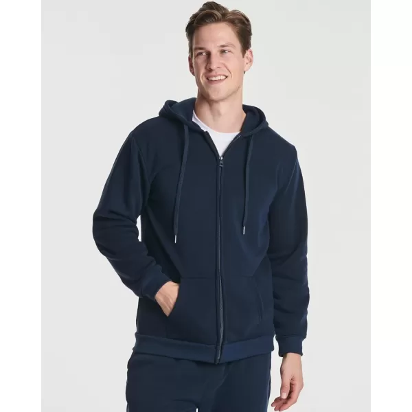 Real Essentials 3 Pack Mens Fleece Long Sleeve Full Zip Hoodie  Athletic Sweatshirt Jacket Available in Big amp TallStandard Set 4