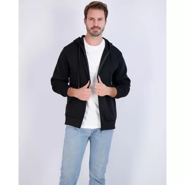 Real Essentials 3 Pack Mens Fleece Long Sleeve Full Zip Hoodie  Athletic Sweatshirt Jacket Available in Big amp Tallbigtall Set 2