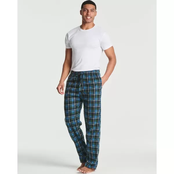 Real Essentials 3 Pack Mens Fleece Plaid Pajama Pants  Lounge Pajama BottomsAvailable in Big amp TallBig amp Tall Set D