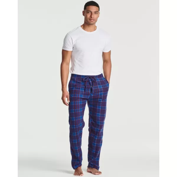 Real Essentials 3 Pack Mens Fleece Plaid Pajama Pants  Lounge Pajama BottomsAvailable in Big amp TallStandard Set B