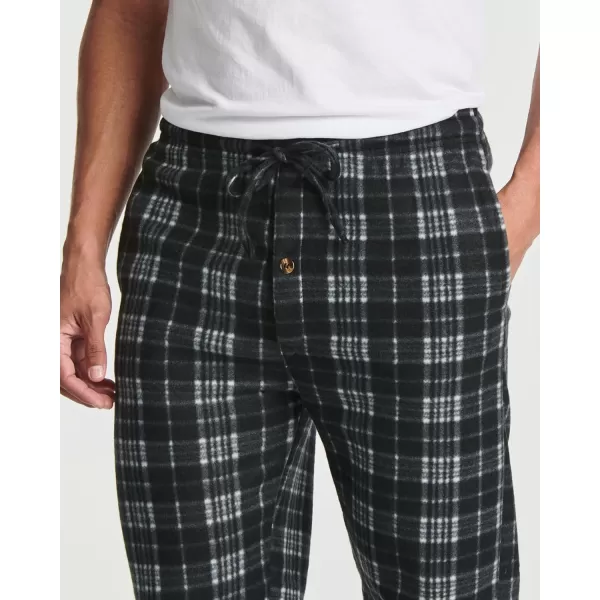 Real Essentials 3 Pack Mens Fleece Plaid Pajama Pants  Lounge Pajama BottomsAvailable in Big amp TallStandard Set B