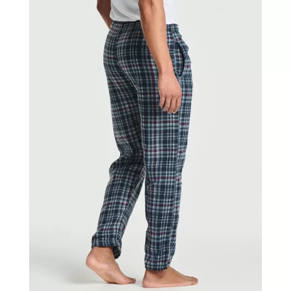 Real Essentials 3 Pack Mens Fleece Plaid Pajama Pants  Lounge Pajama BottomsAvailable in Big amp TallStandard Set C