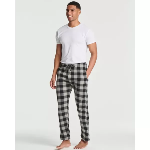 Real Essentials 3 Pack Mens Fleece Plaid Pajama Pants  Lounge Pajama BottomsAvailable in Big amp TallStandard Set C