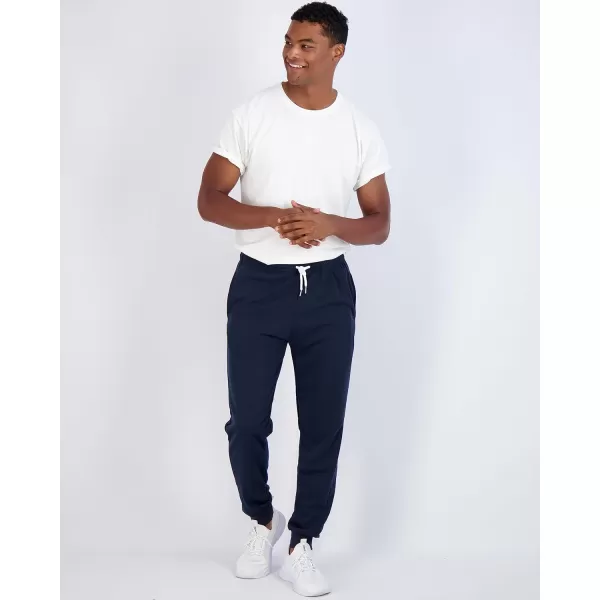 Real Essentials 3 Pack Mens French Terry Fleece Active Casual Jogger Sweatpants with Pockets Available in Big amp TallStandard Set 2