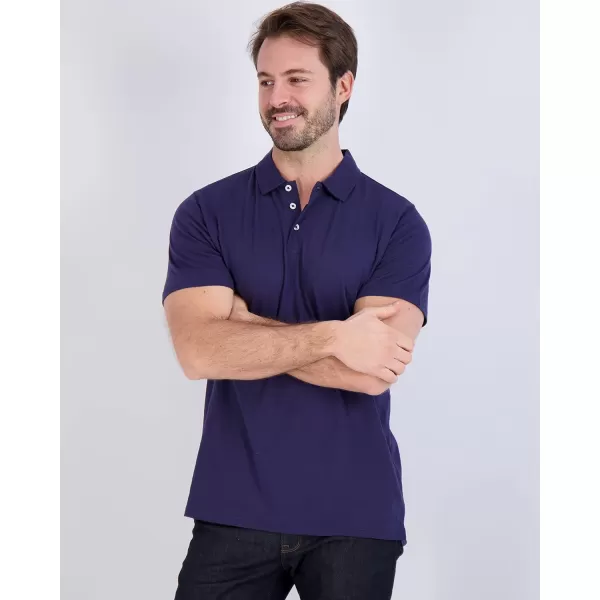 Real Essentials 3 Pack Mens Jersey Cotton Short Sleeve Polo Shirt  Breathable Performance Polo Available in Big amp TallRegular Set C