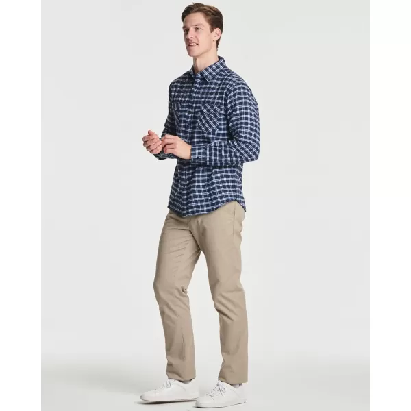 Real Essentials 3 Pack Mens LongSleeve Flannel Button Down Plaid Casual Shirt Available in Big amp TallStandard Set 7