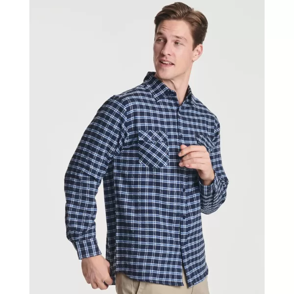 Real Essentials 3 Pack Mens LongSleeve Flannel Button Down Plaid Casual Shirt Available in Big amp TallStandard Set 7