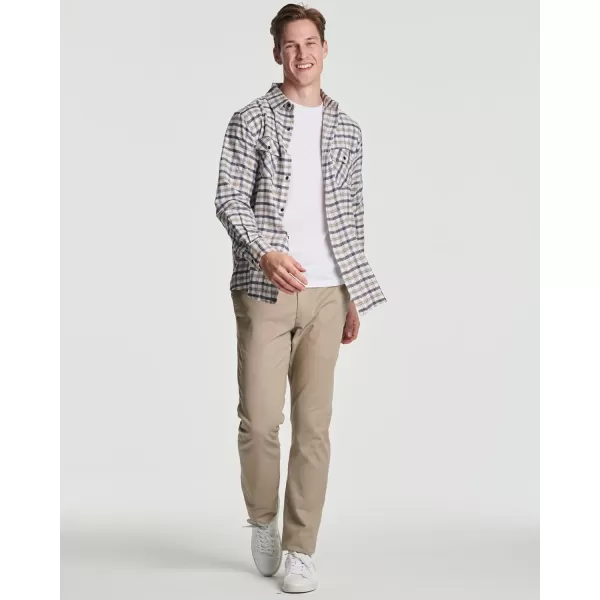 Real Essentials 3 Pack Mens LongSleeve Flannel Button Down Plaid Casual Shirt Available in Big amp TallStandard Set 8