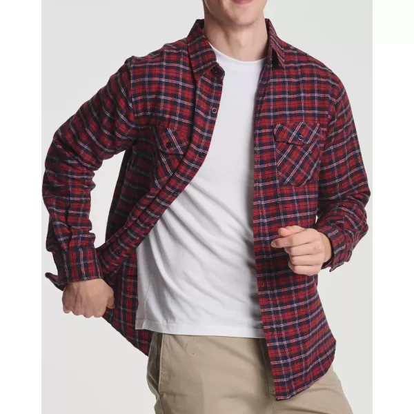 Real Essentials 3 Pack Mens LongSleeve Flannel Button Down Plaid Casual Shirt Available in Big amp TallStandard Set 8
