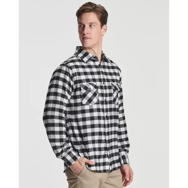 Real Essentials 3 Pack Mens LongSleeve Flannel Button Down Plaid Casual Shirt Available in Big amp Tallbigtall Set 2