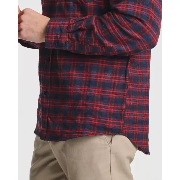 Real Essentials 3 Pack Mens LongSleeve Flannel Button Down Plaid Casual Shirt Available in Big amp Tallbigtall Set 5