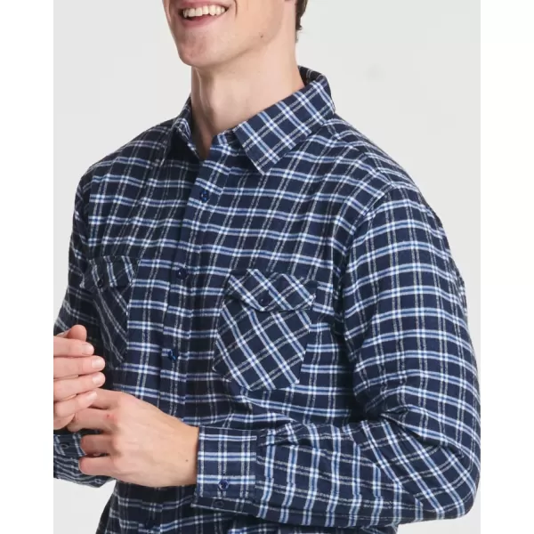 Real Essentials 3 Pack Mens LongSleeve Flannel Button Down Plaid Casual Shirt Available in Big amp Tallbigtall Set 5